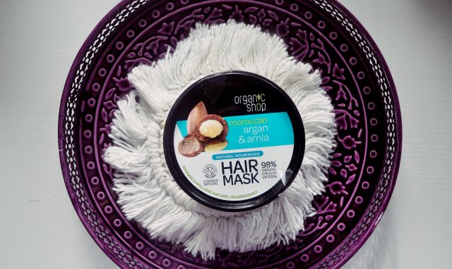 Organic Shop Maska do włosów, Argan i Amla