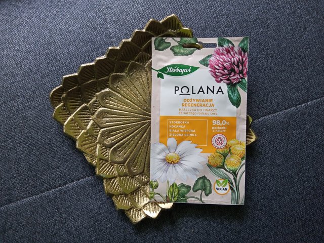 Herbapol Polana, Maseczka do twarzy, Odżywienie - regeneracja, Stokrotka, kocanka, biała wierzba, zielona glinka