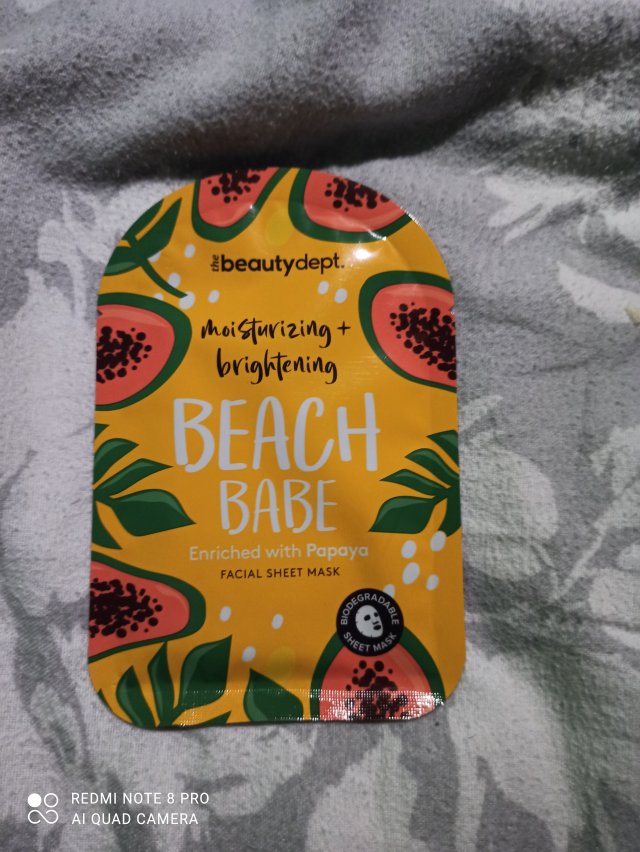 The Beauty Dept. Maseczka do twarzy w płacie, Nawilżająca i rozświetlająca, Beach Babe