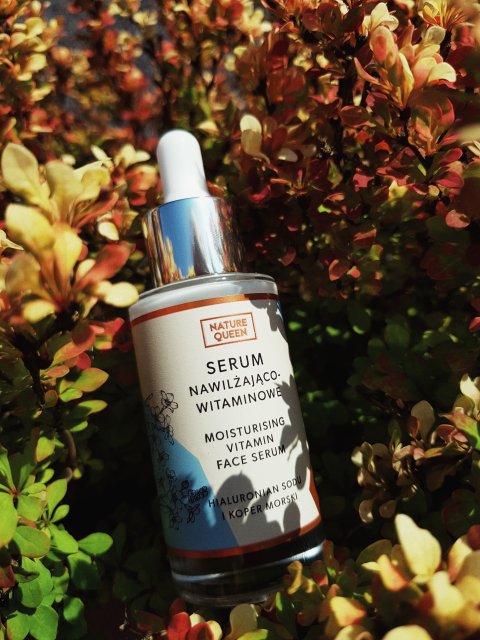 Nature Queen Serum do twarzy, Nawilżająco-witaminowe, Hialuronian sodu i koper morski