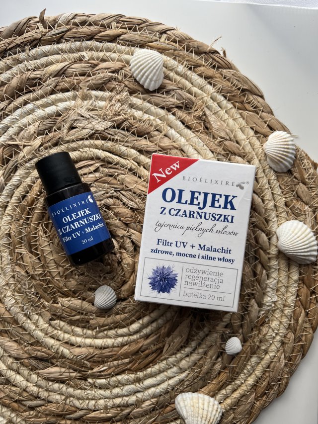 Bioélixire Olejek do włosów, Olejek z czarnuszki, Filtr UV + Malachit