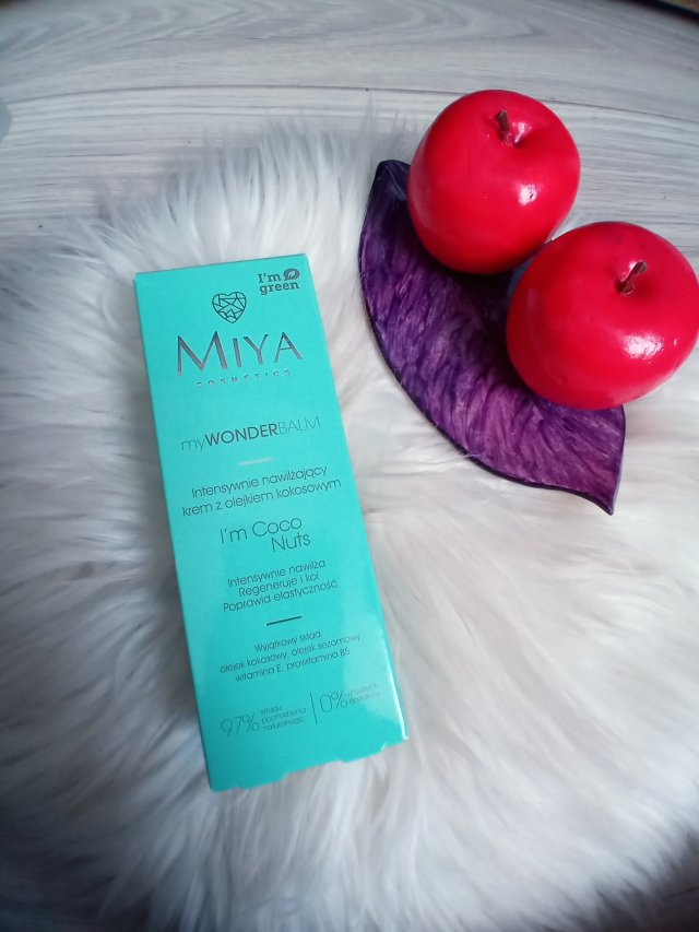 Miya Cosmetics myWONDERbalm, I'm Coco Nuts, Krem do twarzy, Intensywnie nawilżający, Olejek kokosowy