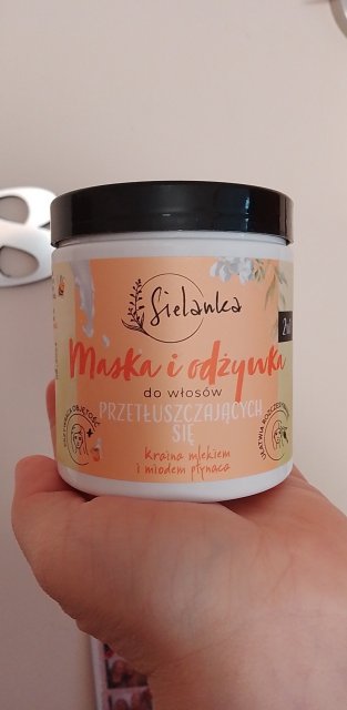 Sielanka Maska i odżywka do włosów, 2w1, Do włosów przetłuszczających się, Kraina mlekiem i miodem płynąca