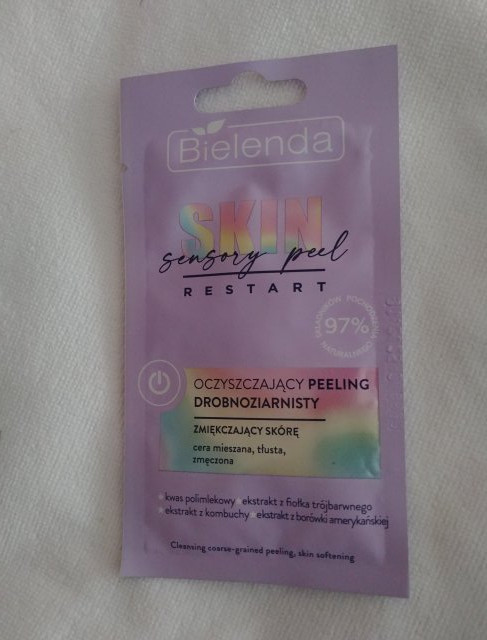 Bielenda Skin Restart, Sensory Peel, Peeling do twarzy, Oczyszczający, Drobnoziarnisty, Zmiękczający skórę