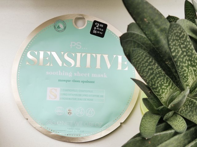 PS... Maseczka do twarzy w płacie, Sensitive, Soothing Sheet Mask