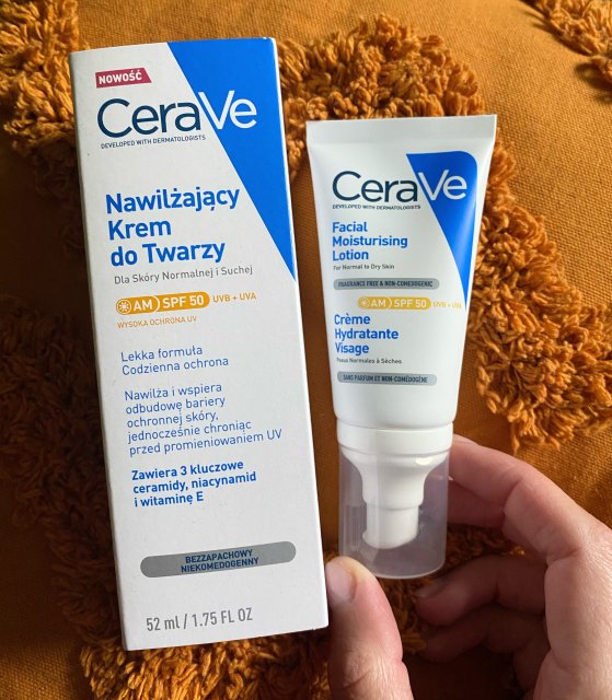 CeraVe Krem do twarzy, Nawilżający z ceramidami, SPF 50