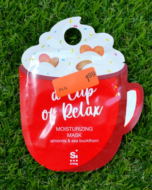 SINSAY Maseczka do twarzy, Nawilżająca, A Cup of Relax, Moisturizing Mask, Almonds & Sea Buckthorn 