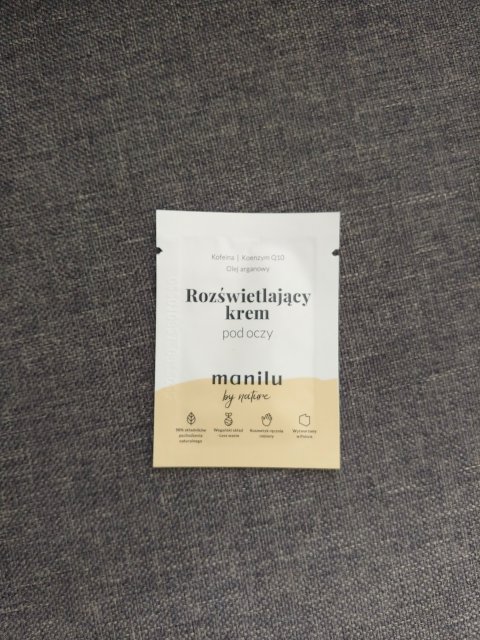 manilu Krem pod oczy, Rozświetlający, Kofeina, koenzym Q19 i olej arganowy