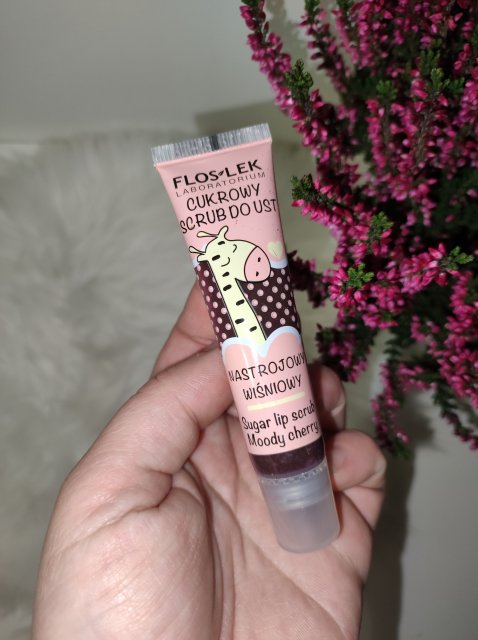 FlosLek Scrub do ust, Cukrowy, Nastrojowy, Wiśniowy