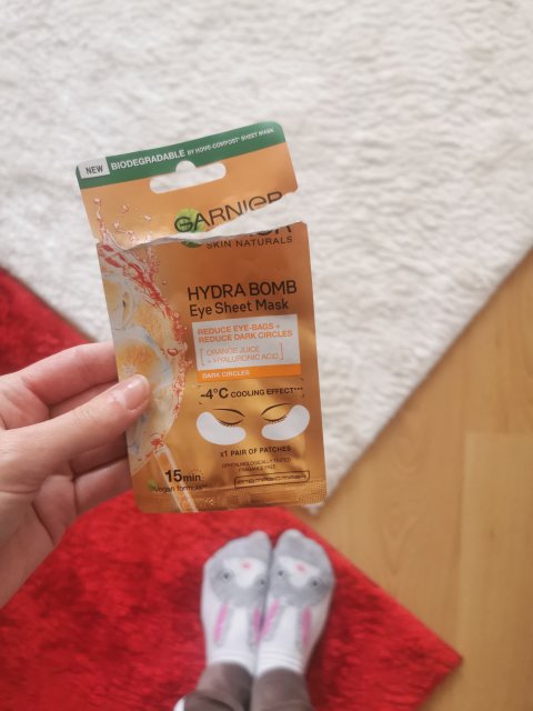 Garnier Skin Naturals, Hydra Bomb, Płatki pod oczy, Energetyzujące, Z sokiem z pomarańczy i kwasem hialuronowym 