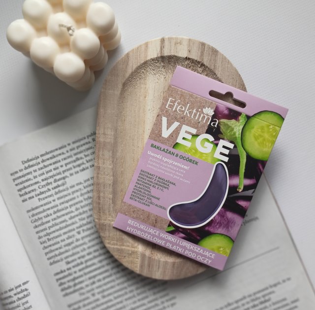 Efektima Vege, Płatki pod oczy, Hydrożelowe, Redukujące worki i upiększające, Bakłażan & Ogórek
