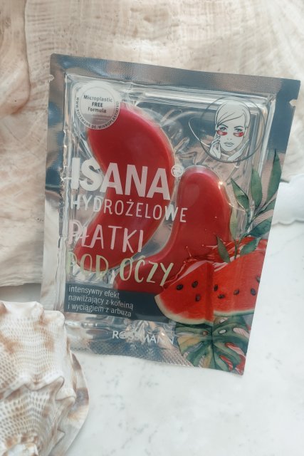 Isana Płatki pod oczy, Hydrożelowe, Intensywnie nawilżające, Kofeina i wyciąg z arbuza