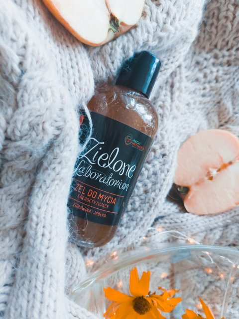 Zielone Laboratorium Żel pod prysznic, Energetyzujący, Żurawina i jabłko