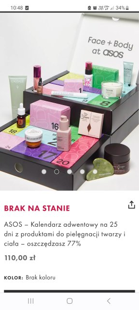 Kalendarz adwentowy ASOS- błąd cenowy