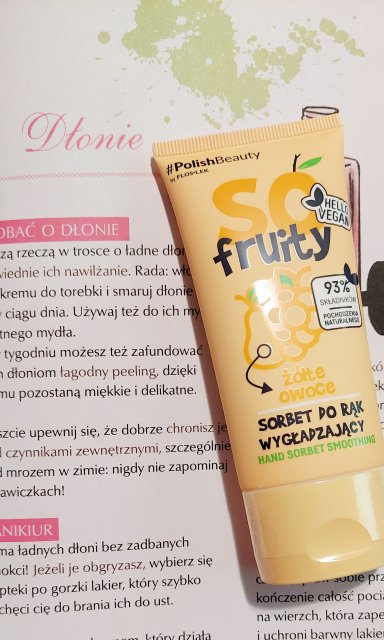 FlosLek So fruity, Sorbet do rąk, Wygładzający, Żółte owoce