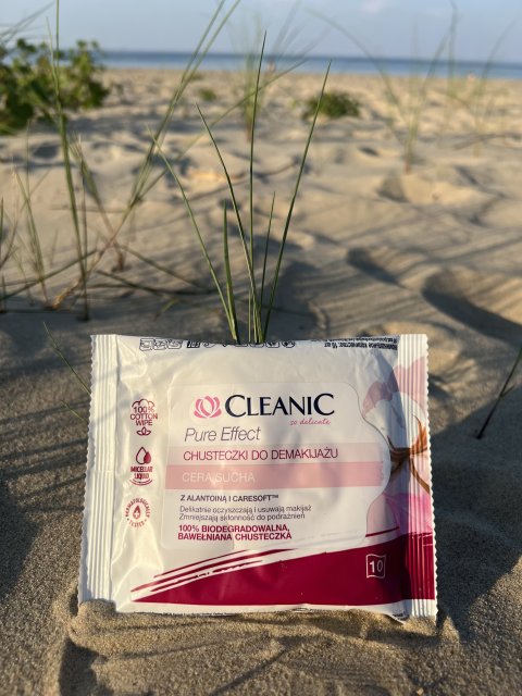 Cleanic Chusteczki do demakijażu, Pure Effect, Z alantoiną i caresoft, Cera sucha