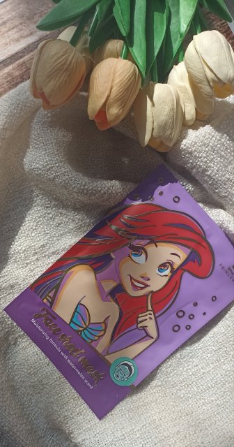 Topbrands Europe B.V. Disney Princess, Maska do twarzy w płacie, Nawilżająca, Zapach arbuza, Ariel