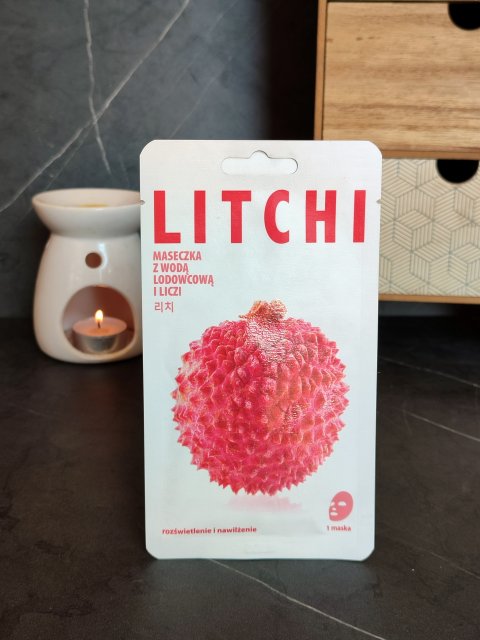 Mishe Maska do twarzy w płacie, Litchi, Z wodą lodowcową