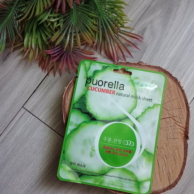 Puorella Maska do twarzy w płacie, Cucumber Natural Mask Sheet