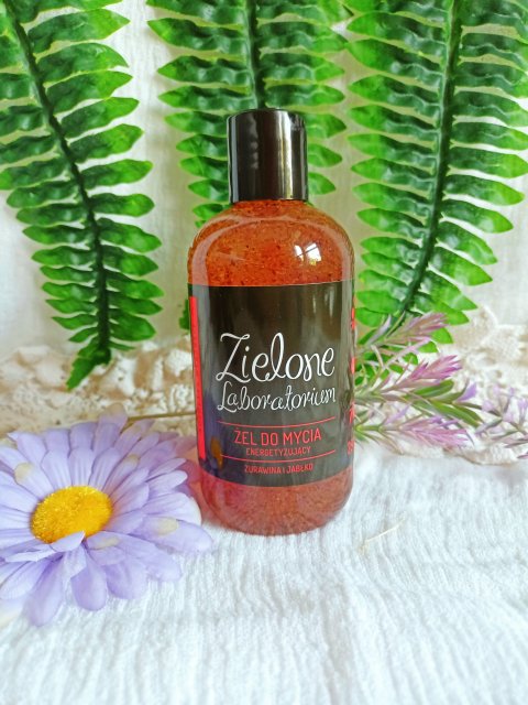 Zielone Laboratorium Żel pod prysznic, Energetyzujący, Żurawina i jabłko