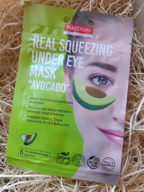 Purederm Płatki pod oczy, Real Squeezing Under Eye Mask, Avocado