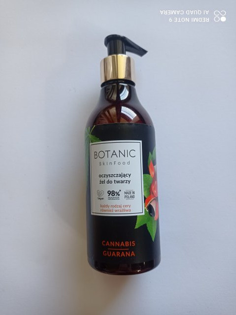 Botanic SkinFood Żel do twarzy, Oczyszczający, Cannabis & Guarana