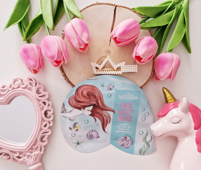 Topbrands Europe B.V. Disney, The Little Mermaid, Maseczka do twarzy w płacie, Relaksująca, Niebieska, Watermelon Extract