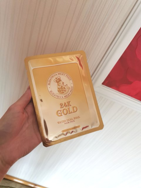 Elizavecca Maska do twarzy w płacie, Milky Piggy, 24K Gold, Water Dual Snail Mask Pack