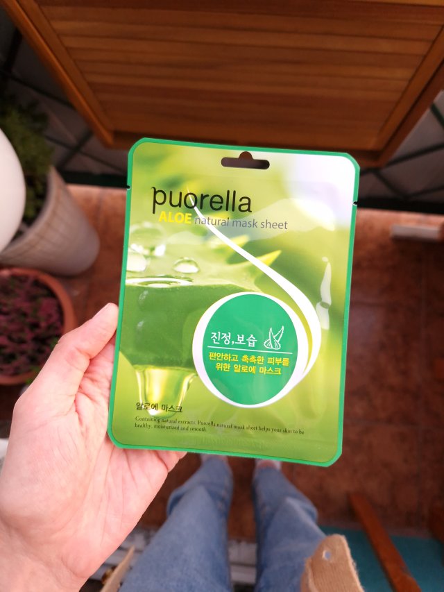 Puorella Maska do twarzy w płacie, Aloe Natural Mask Sheet