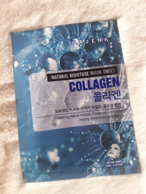 Orjena Maska do twarzy w płacie, Collagen, Z kolagenem, Nawilżająco-ujędrniająca 