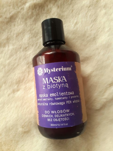 Mysterium Maska do włosów, Włosy cienkie, delikatne, bez objętości, Biotyna, Panthenol, Olejek arganowy, Jedwab, Olejek lniany, Jojoba i słonecznik