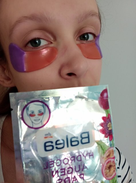 Balea Hydrożelowe płatki pod oczy, dwukolorowe, kwas hialuronowy, kofeina i ekstrakt z marakui