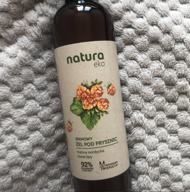 Natura Eko Żel pod prysznic, Kremowy, Malina nordycka, kwiat lipy