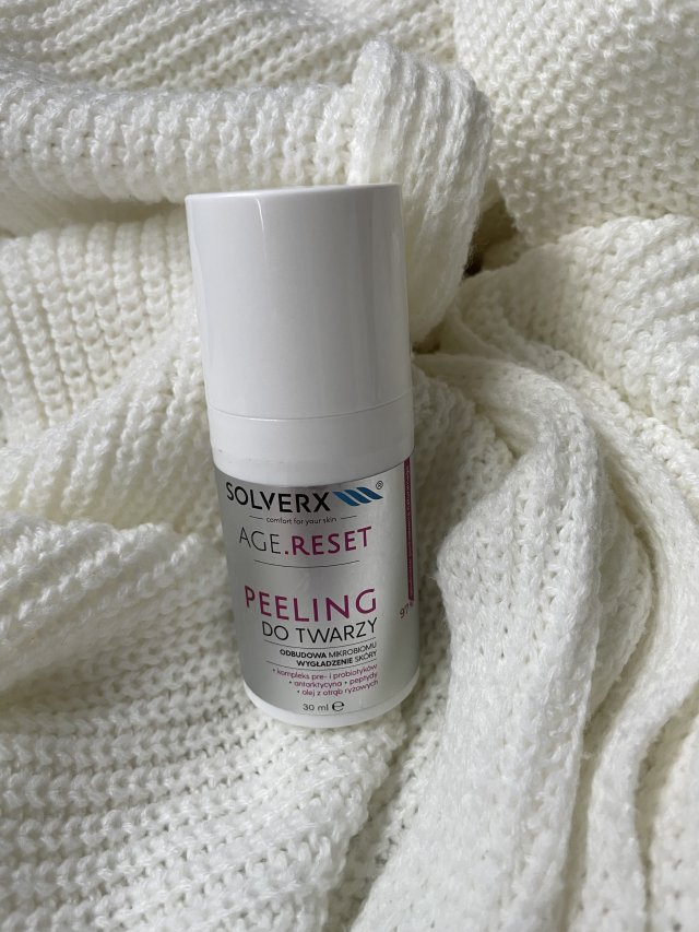 Solverx Peeling do twarzy, Age.Reset, Odbudowa mikrobiomu, Wygładzenie skóry