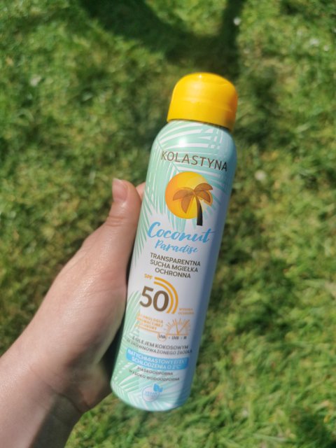 Kolastyna Coconut Paradise, Transparentna sucha mgiełka ochronna, SPF 50