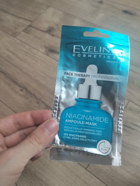 Eveline Face Therapy Professional, Maseczka do twarzy, Niacinamide Ampoule-Mask, Redukcja niedoskonałości, Niacynamid, 15% cynk i kwas salicylowy
