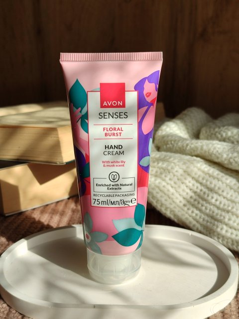 Avon Senses, Krem do rąk, Floral Burst, White Lily & Musk Scent