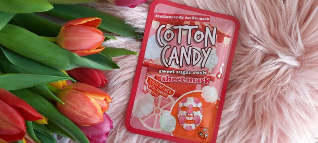 Maxbrands Marketing B.V. Maseczka do twarzy w płacie, Cotton Candy, Sweet Sugar Rush, Nawilżająca, O zapachu truskawki