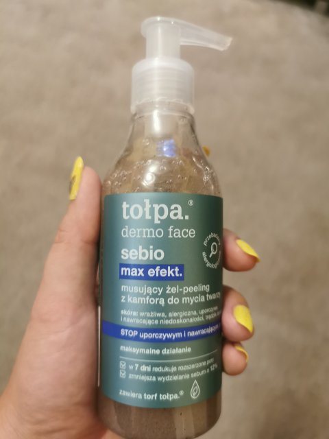 Tołpa Dermo Face, Sebio, Max Efekt, Żel-Peeling do mycia twarzy, Musujący, Kamfora