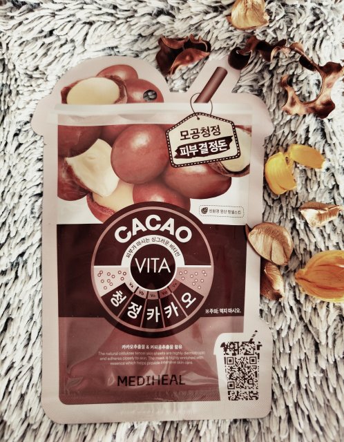 Mediheal Cacao Vita, Maska do twarzy w płacie, Oczyszczająca, Kakao