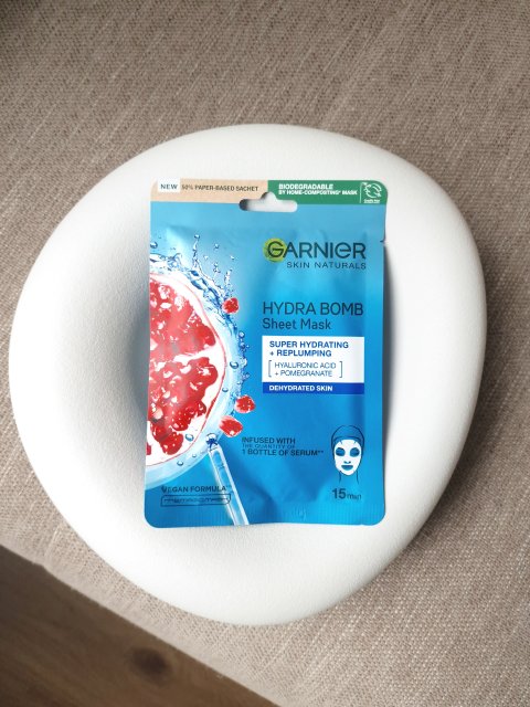Garnier Skin Active, Maska do twarzy w płacie, Hydra Bomb, Niebieska