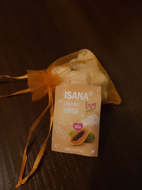 Isana Serduszka do kąpieli, Badeherzen Papaya 