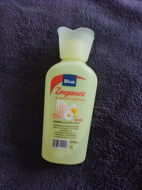 Blue Zmywacz do paznokci, Z gliceryną i acetonem 