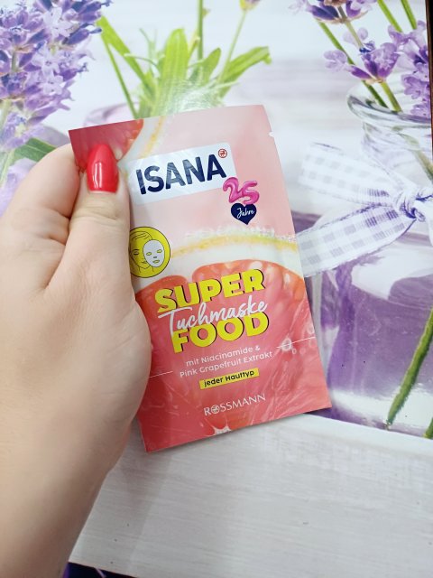 Isana Maseczka do twarzy w płacie, Super Food, Niacinamide & Grapefruit Extrakt 