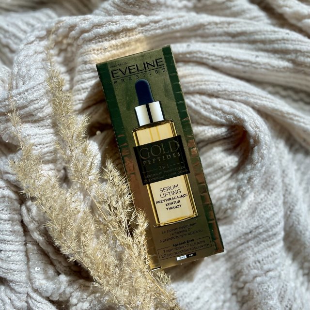 Eveline Gold Peptides, Serum do twarzy, Liftingujące, 3w1, Serum-Lifting, Z witaminą C