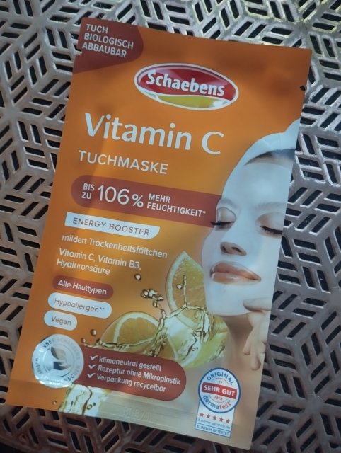 Schaebens Maska do twarzy w płacie, Energy Booster, Vitamin C 