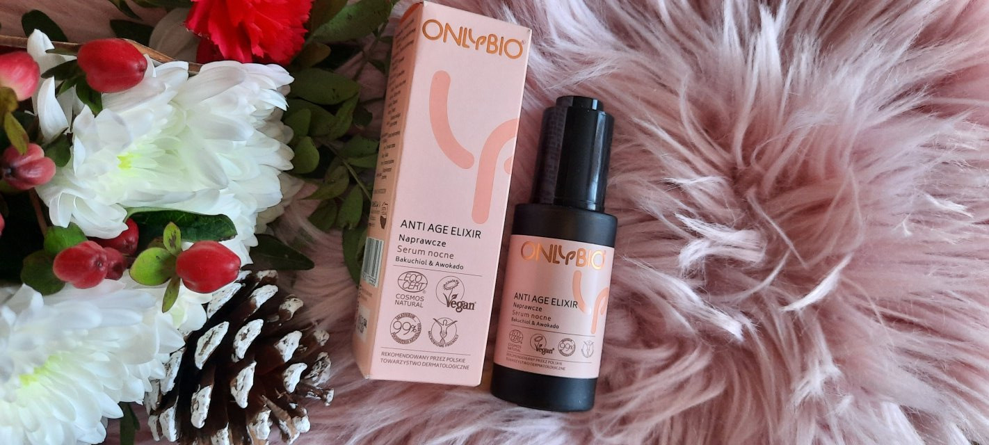 OnlyBio Serum do twarzy, Anti Age Elixir, Naprawcze, Nocne, Bakuchiol & Awokado