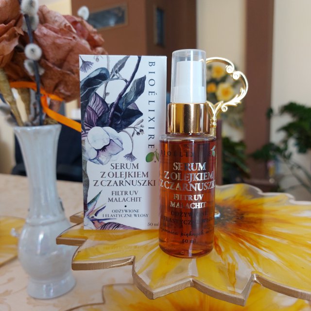 Bioélixire Serum do włosów, Z olejkiem z czarnuszki, Filtr UV, Malachit