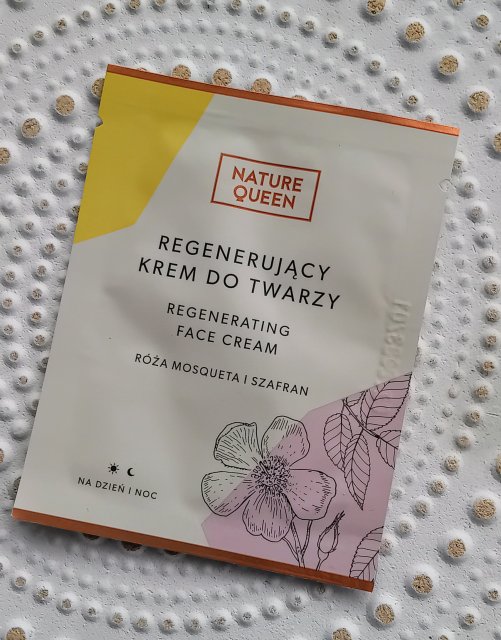 Nature Queen Krem do twarzy, Regenerujący, Róża mosqueta i szafran