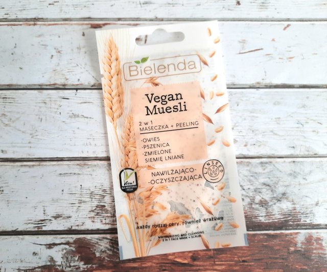 Bielenda Vegan Muesli, Maseczka + peeling do twarzy, 2w1, Nawilżająco-oczyszczająca, Każdy rodzaj cery, również wrażliwa